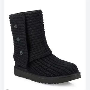 UGG Black Cardy Knit Boots